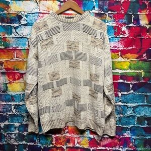 Vintage Grandpa Acrylic Sweater Size M Ellis Island